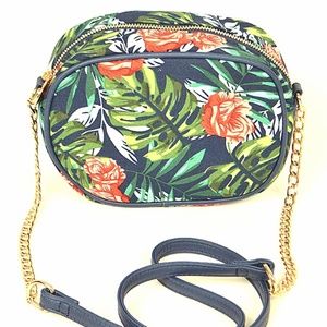Palm Leaf crossbody  Clutch Bag